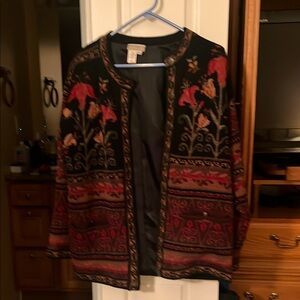 Coldwater Creek Black and Rust Colored Cardigan
